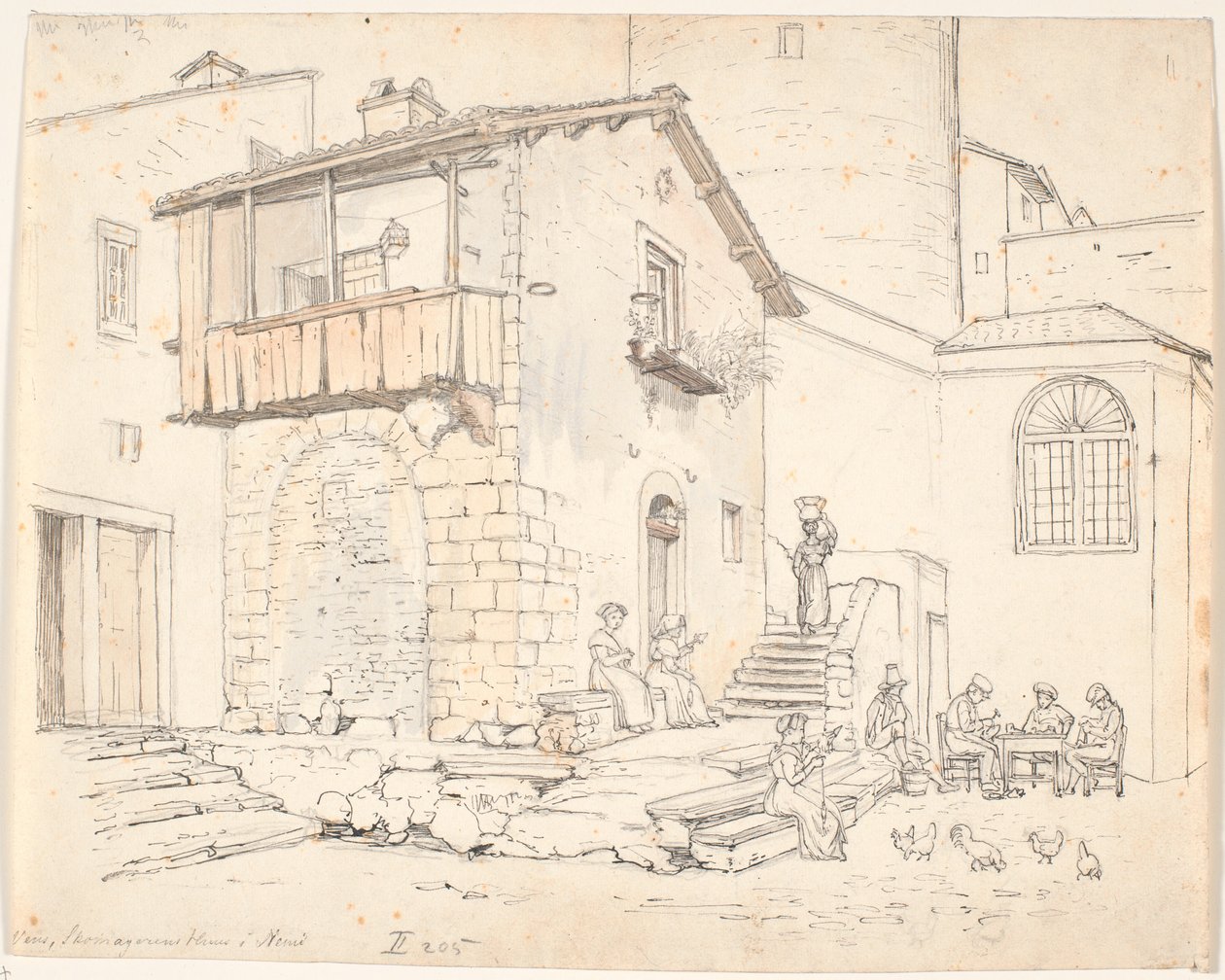 "Venn, skomakerens hus i Nemi" av Wilhelm Marstrand