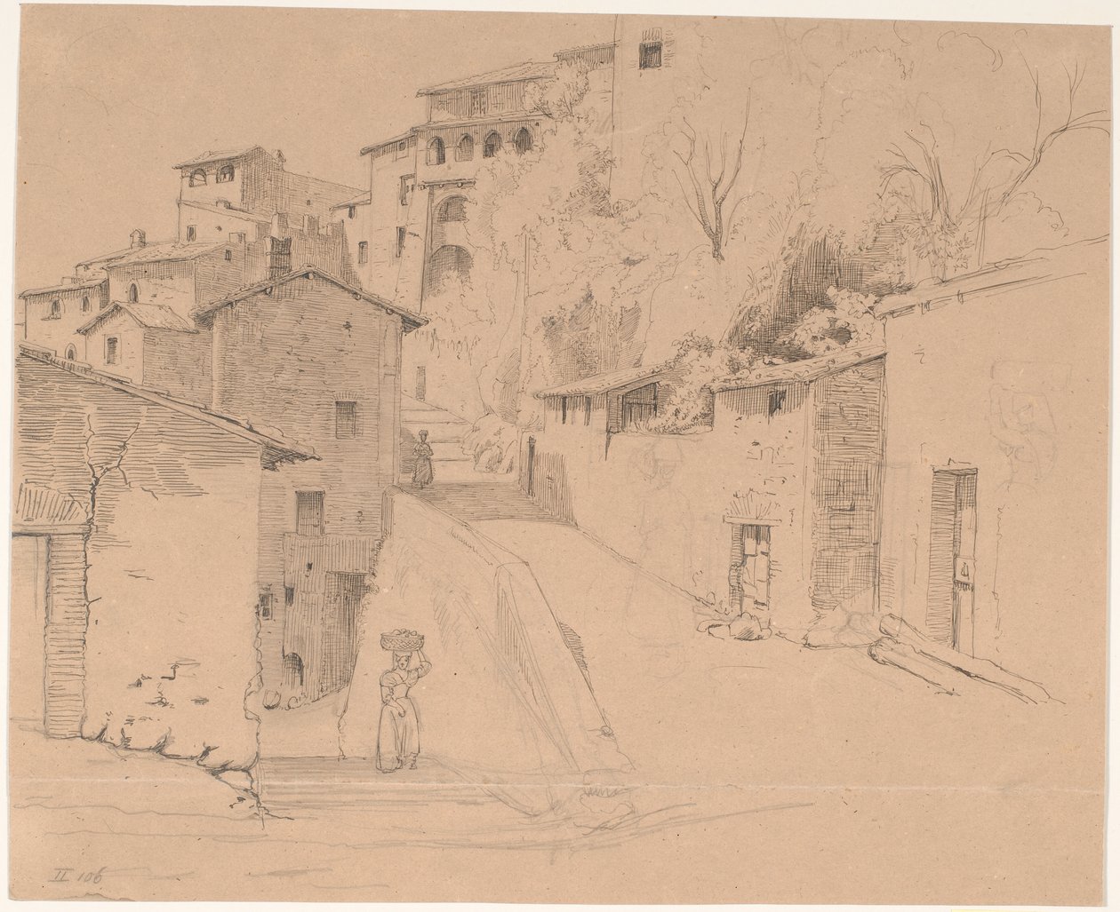 Via Piave med La Porta Su i Olevano Romano av Wilhelm Marstrand