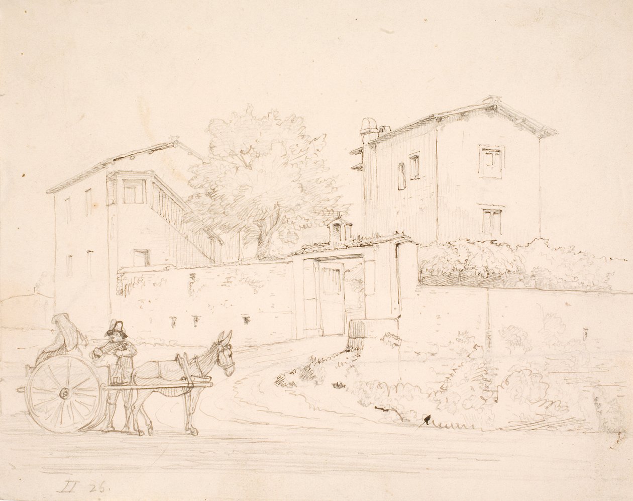 Eselvogn utenfor Porta del Popolo av Wilhelm Marstrand