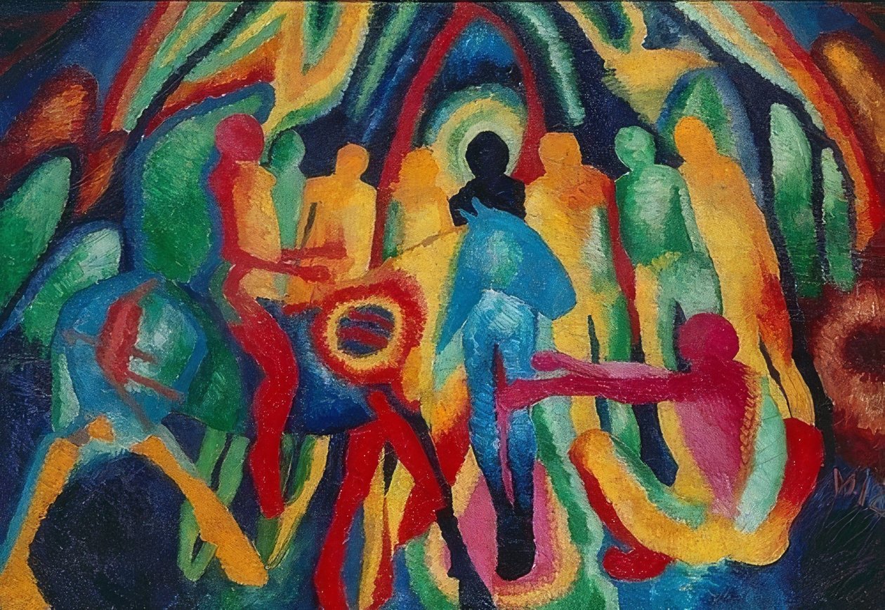 Innreise til Jerusalem. 1912 av Wilhelm Morgner