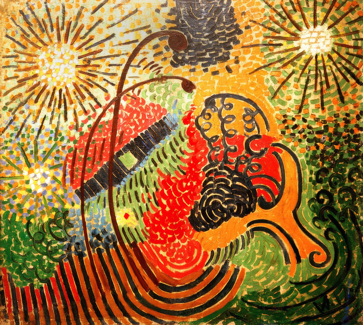 Ornamental sammensetning XIV av Wilhelm Morgner