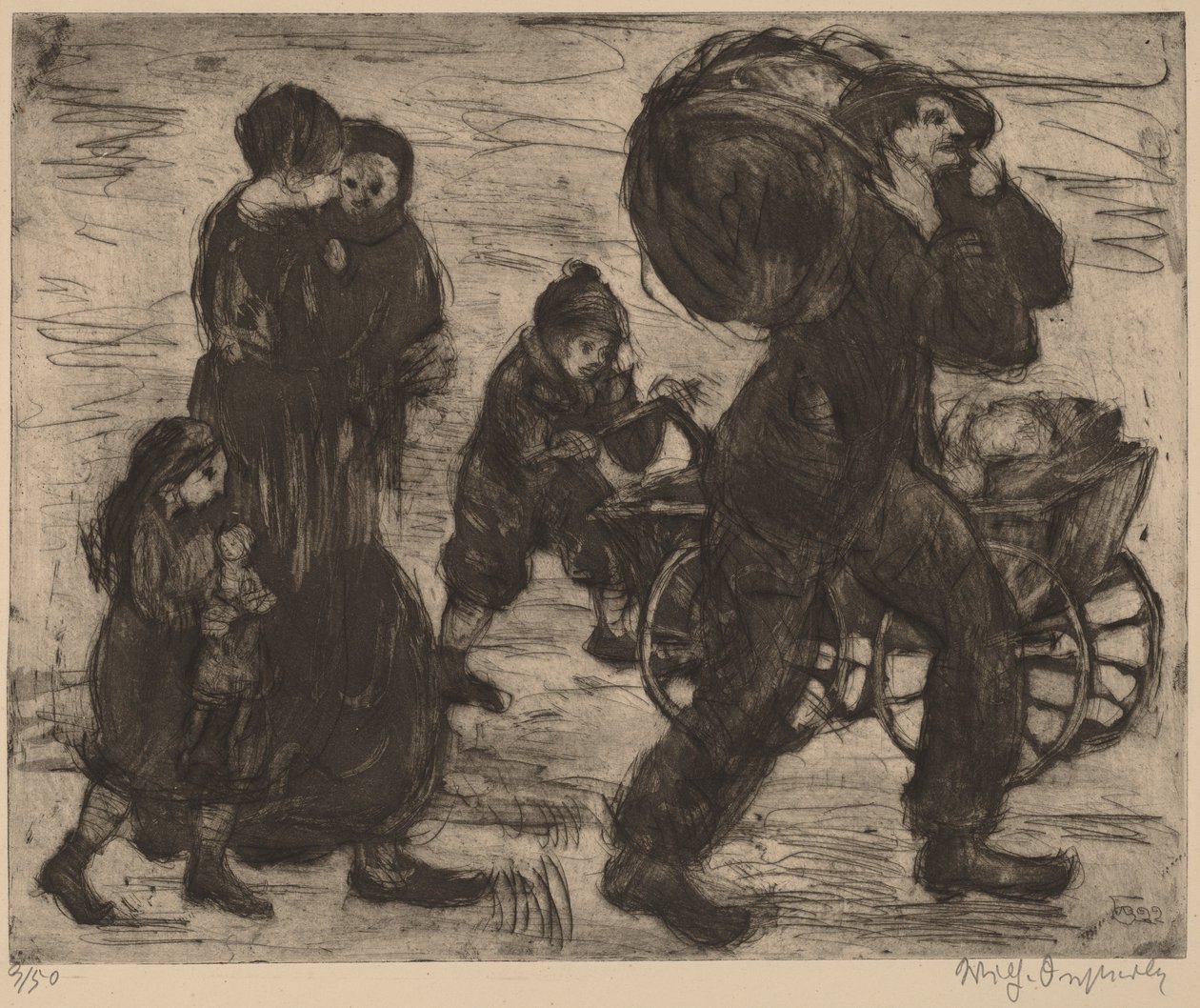 Flyktningfamilie av Wilhelm Oesterle
