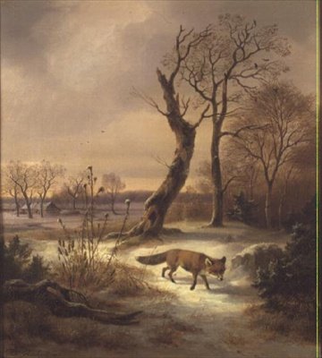 Rev i en vinterscene av Wilhelm Reinhardt