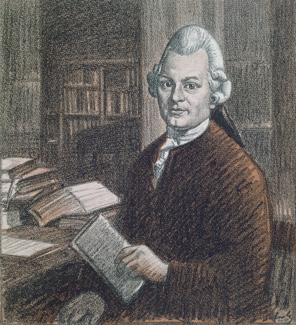 Portrett av Gotthold Ephraim Lessing (1729-81), illustrasjon fra 