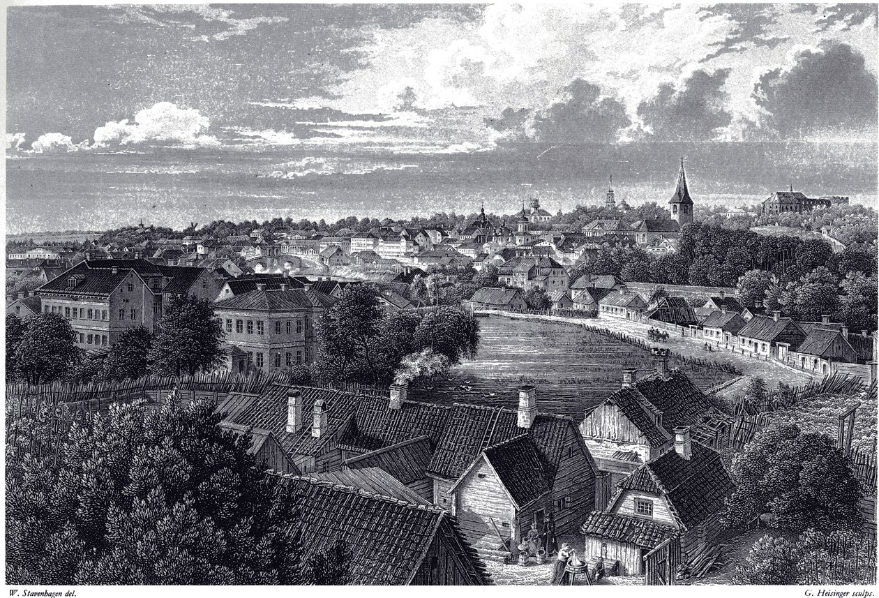 Utsikt over Dorpat, ca. 1850 av Wilhelm Siegfried Stavenhagen