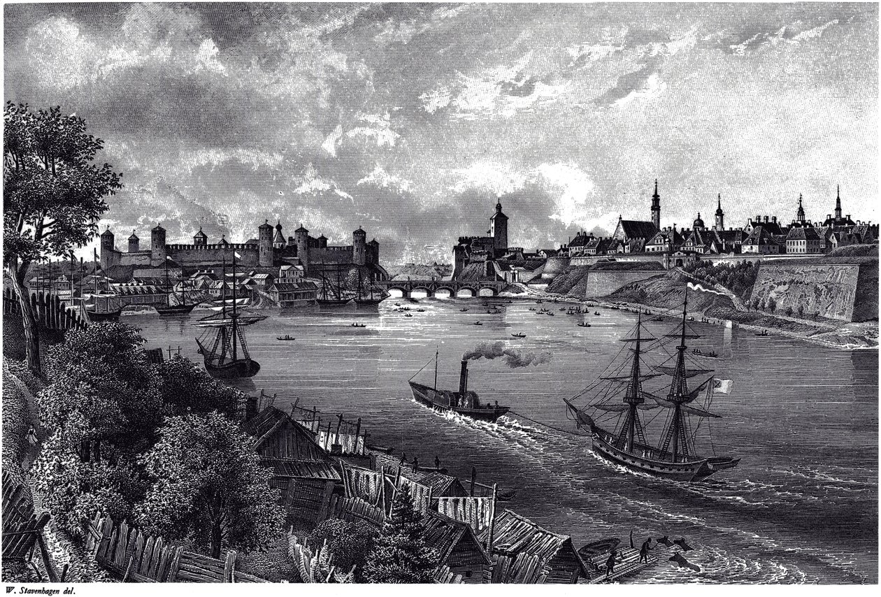 Utsikt over Narva, ca. 1850 av Wilhelm Siegfried Stavenhagen