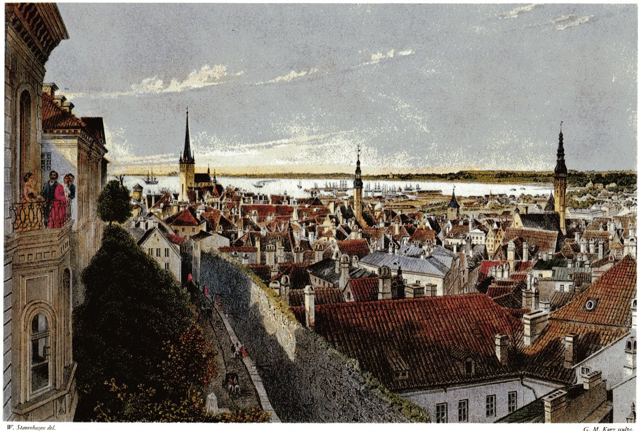 View of Reval, ca 1855 av Wilhelm Siegfried Stavenhagen