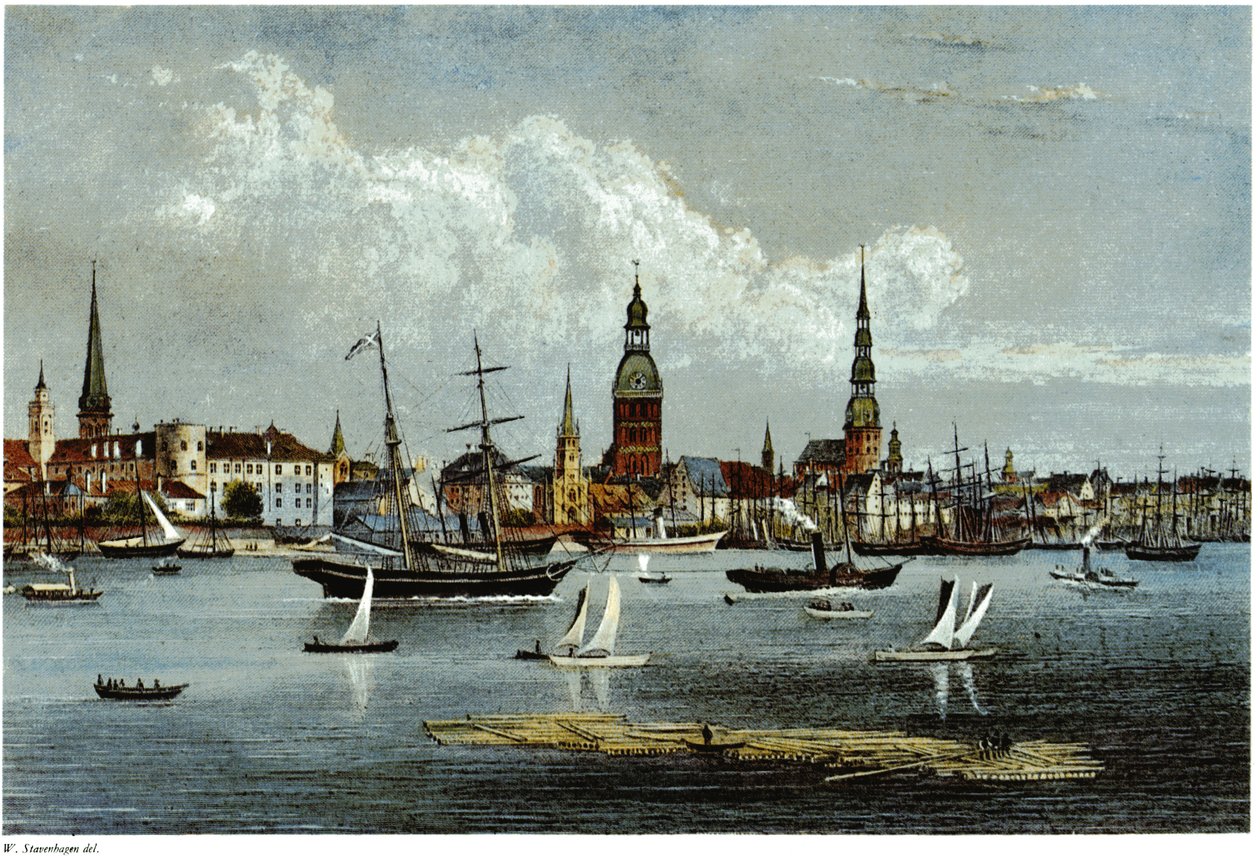 Utsikt over Riga, ca 1855 av Wilhelm Siegfried Stavenhagen