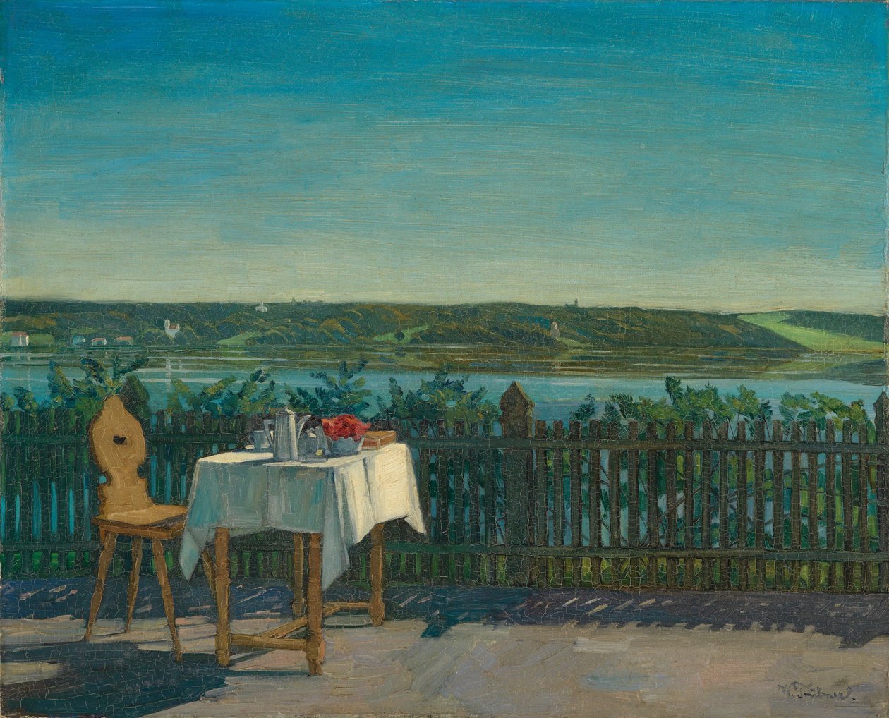 Kaffebord ved Starnbergsjøen av Wilhelm Trübner
