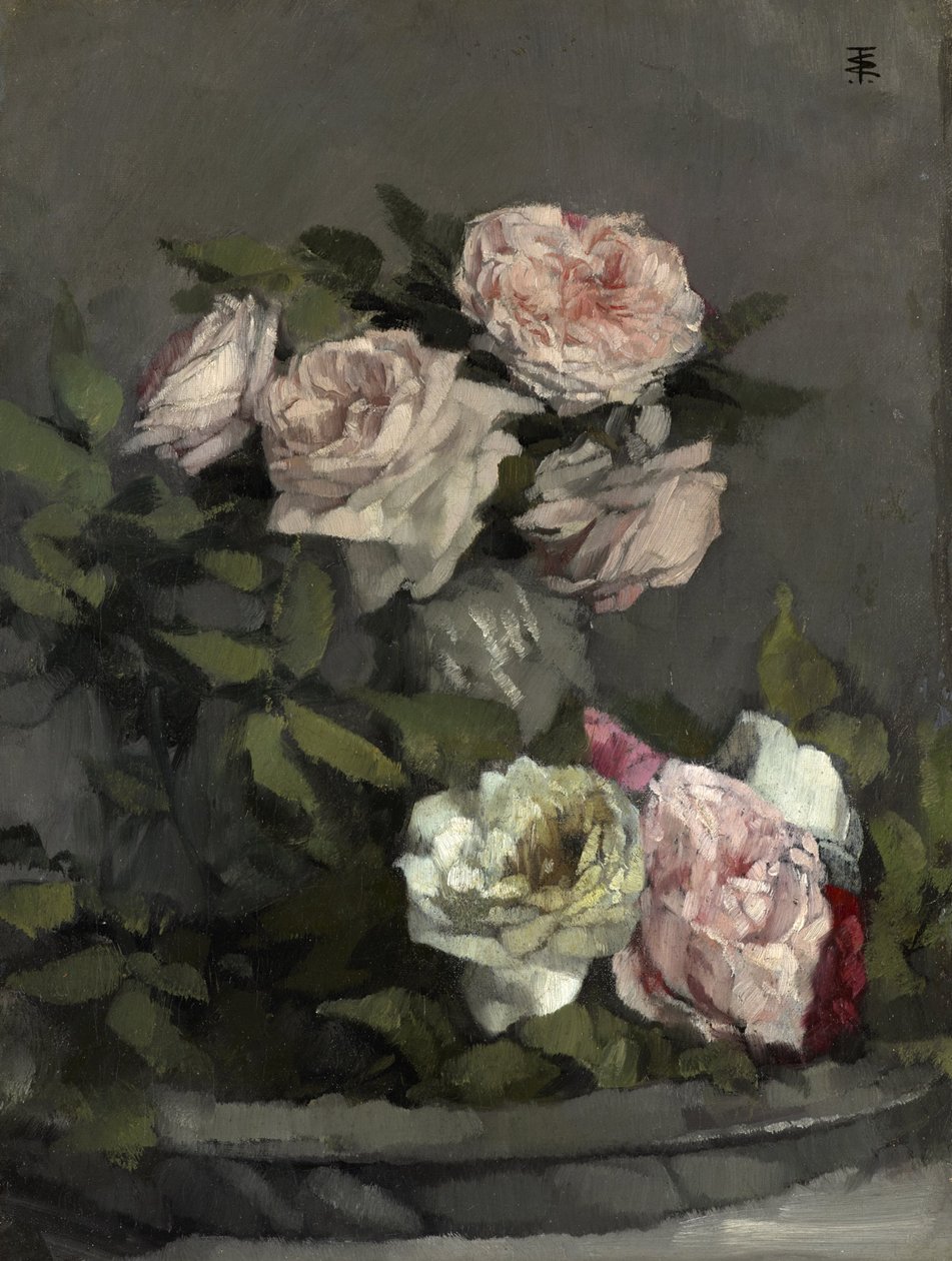 rose stilleben av Wilhelm Trübner