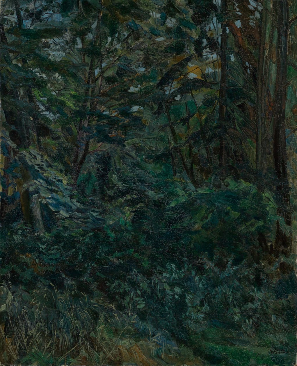 Skoginteriør av Wilhelm Trübner