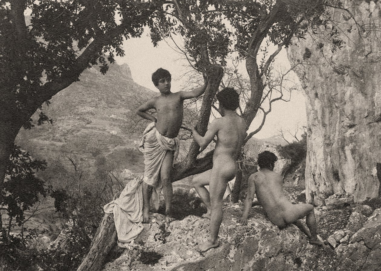 studie av mannlige nakenbilder, ca. 1900 av Baron Wilhelm von Gloeden