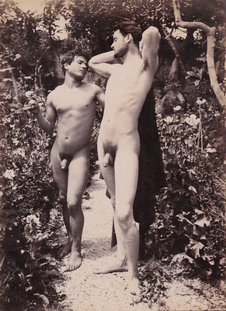 studie av to mannlige nakenbilder, ca. 1900 av Baron Wilhelm von Gloeden