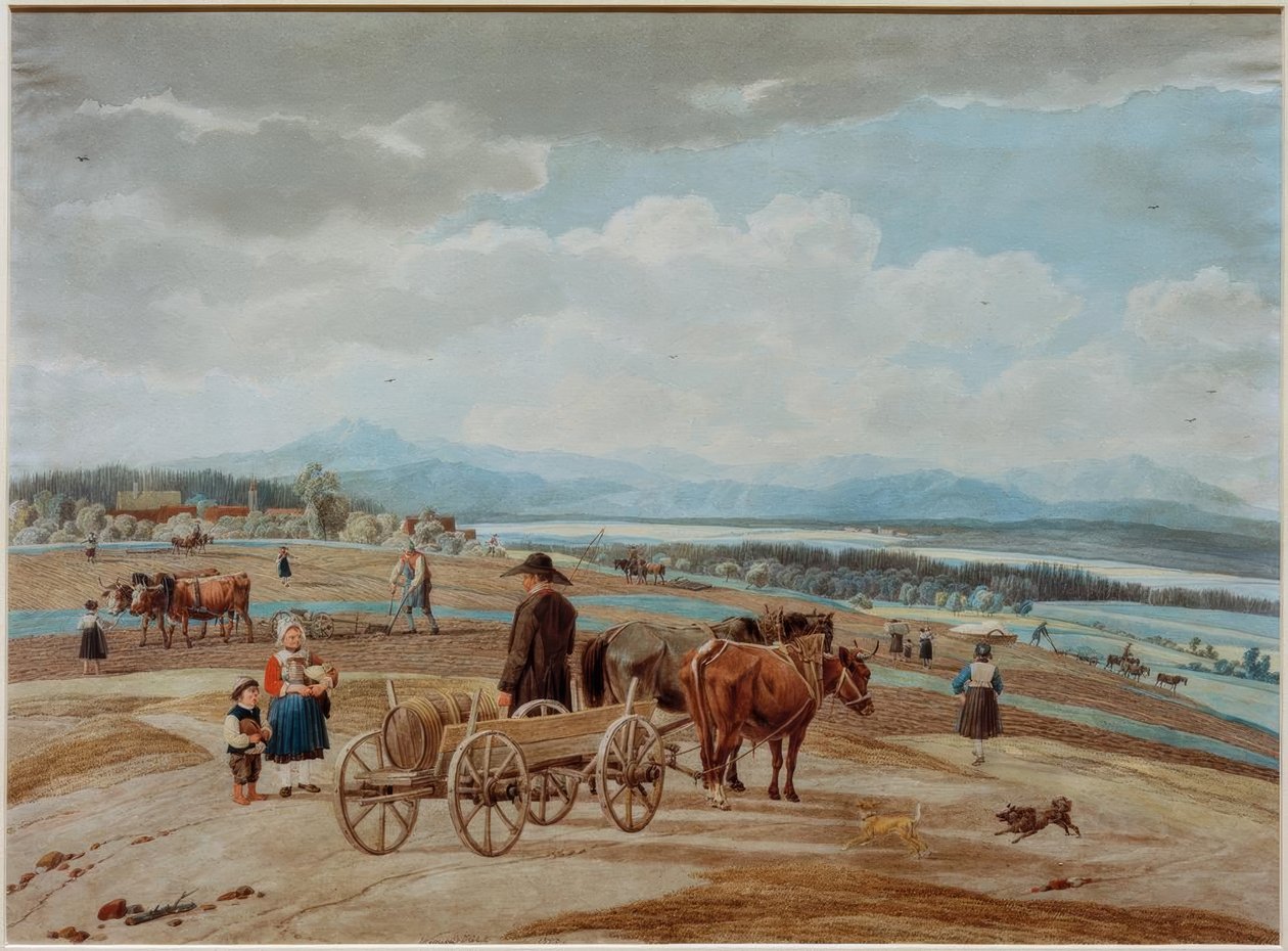 Bondevogn ved foten av Alpene av Wilhelm von Kobell