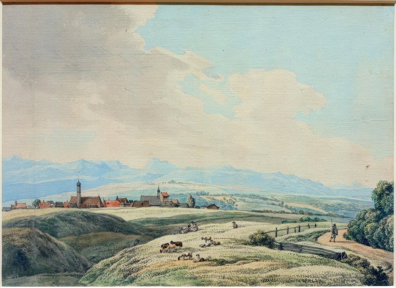 Utsikt over Weilheim av Wilhelm von Kobell
