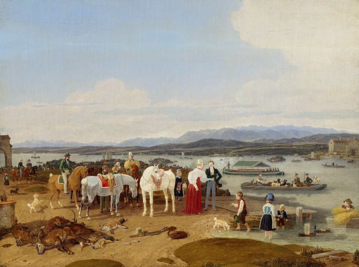 Etter jakten ved Bodensjøen av Wilhelm von Kobell