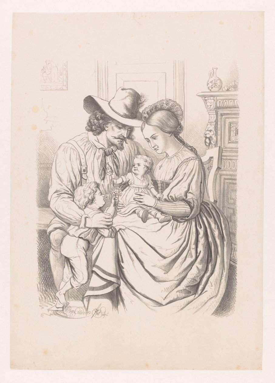 Familie med små barn Tredje alder av menneskeliv Art Album av W. P. van Geldorp (serietittel) av Wilhelmus Petrus van Geldorp