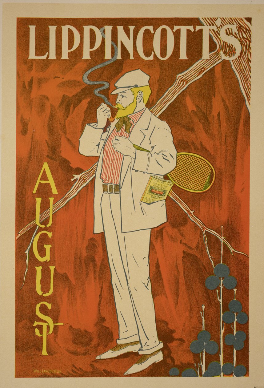 Reproduksjon av en plakat som annonserer augustutgaven av 