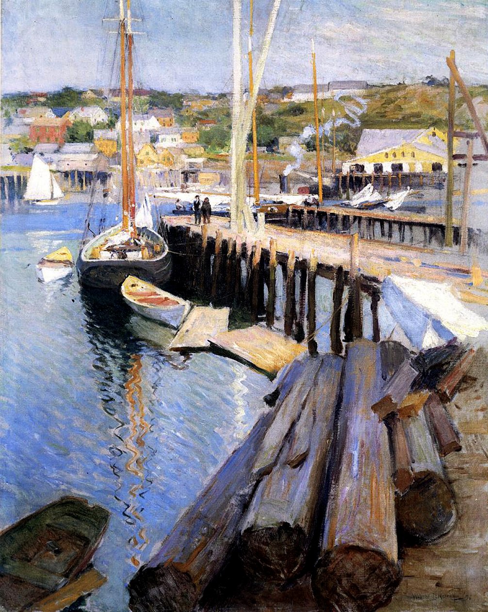 Fish Wharves, Gloucester, 1896 av Willard Leroy Metcalf