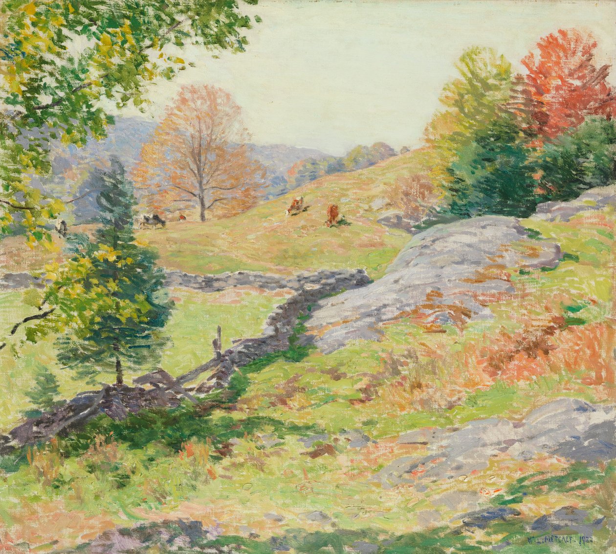 Åssidebeite – september 1922 av Willard Leroy Metcalf