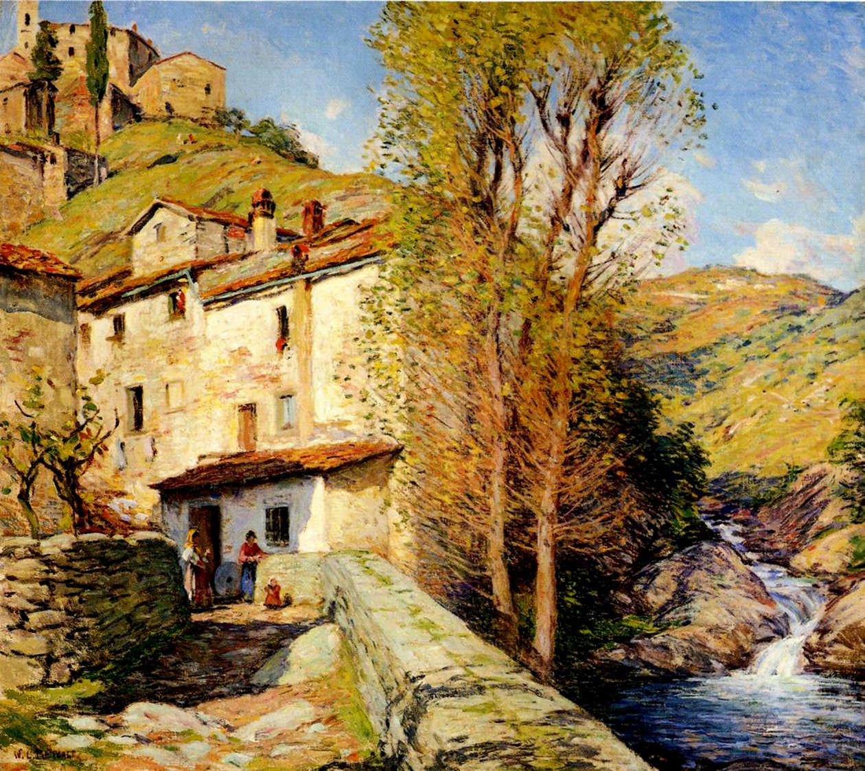 Old Mill i Pelago, Italia, 1913 av Willard Leroy Metcalf
