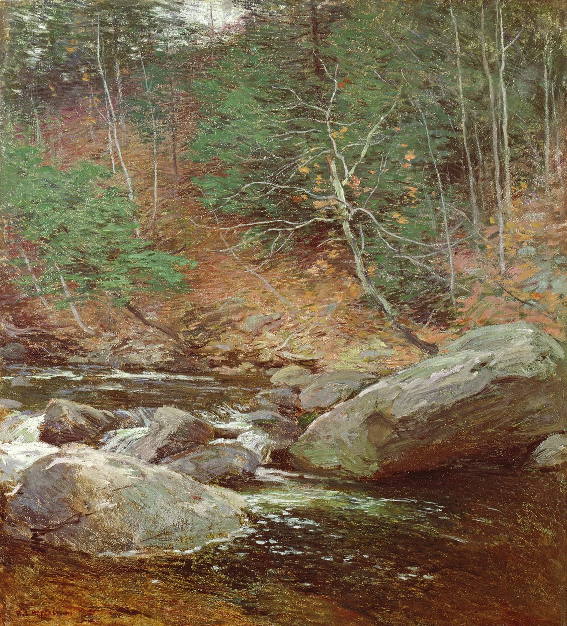 Ørretbassenget, november 1910 av Willard Leroy Metcalf