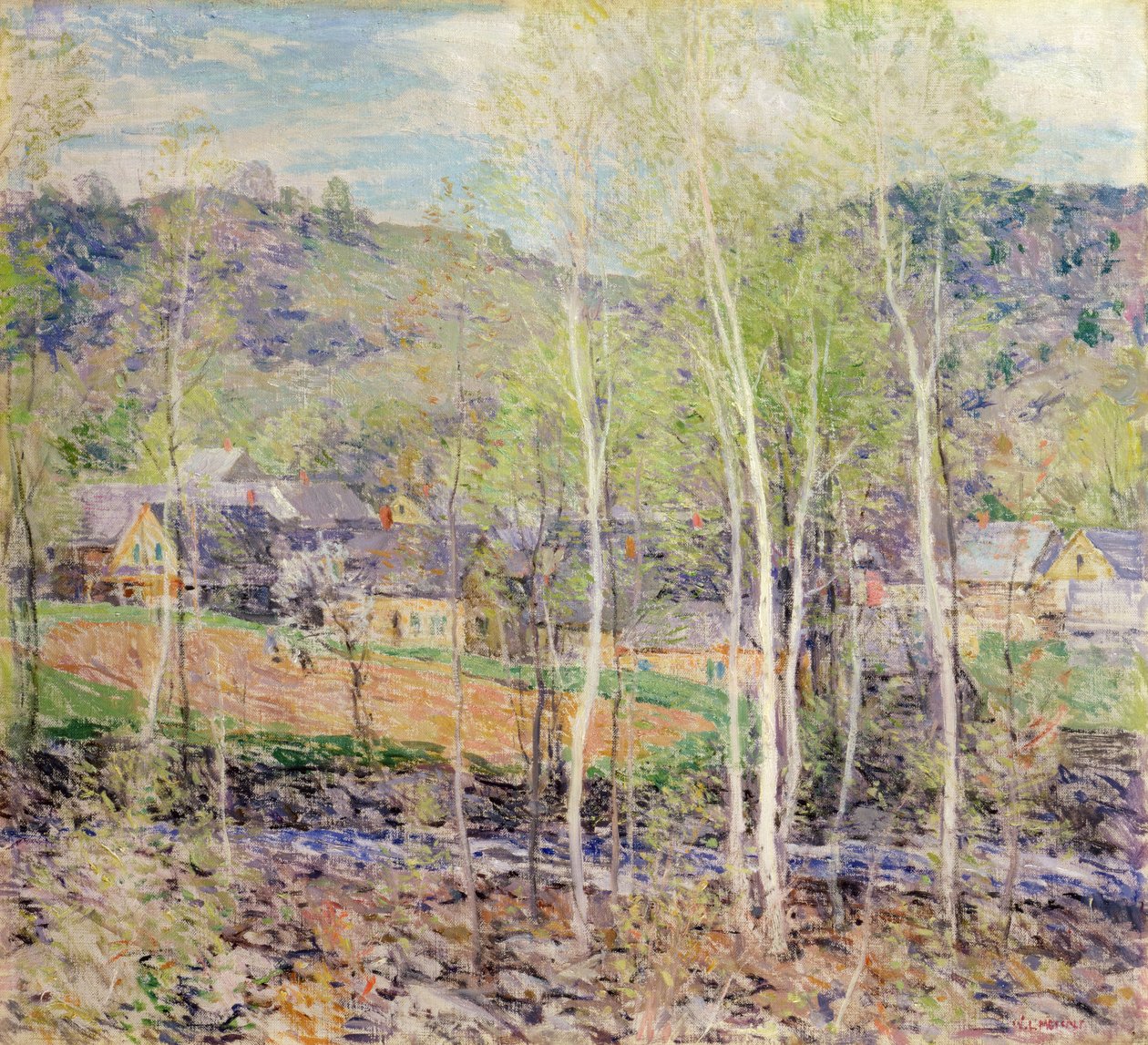 Landsbyen om våren av Willard Leroy Metcalf