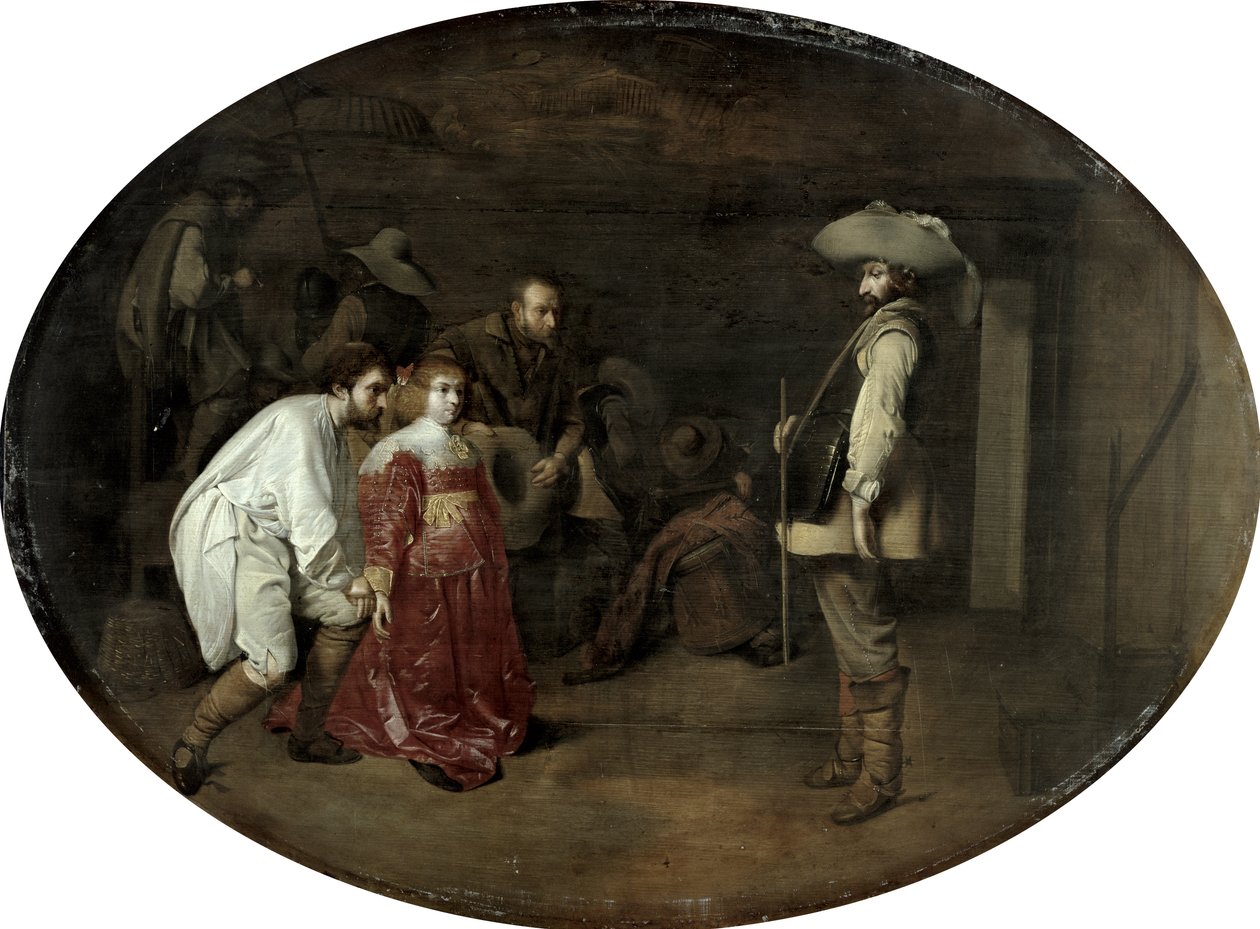 Brakt før kapteinen (olje på eikepanel) av Willem Cornelisz Duyster