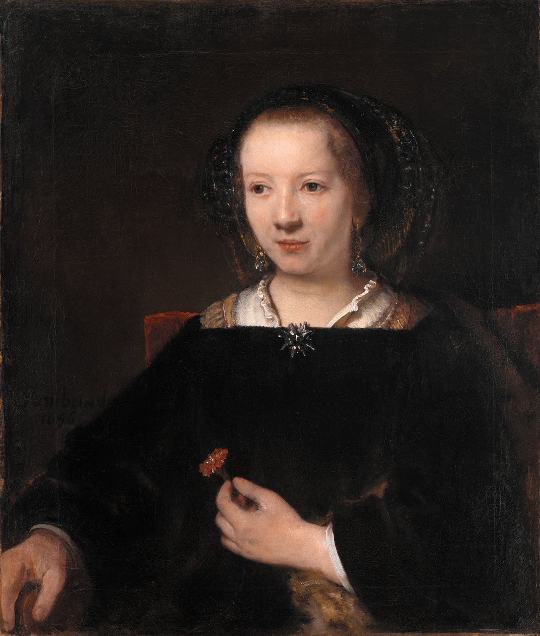 Ung kvinne med en nellik av Willem Drost