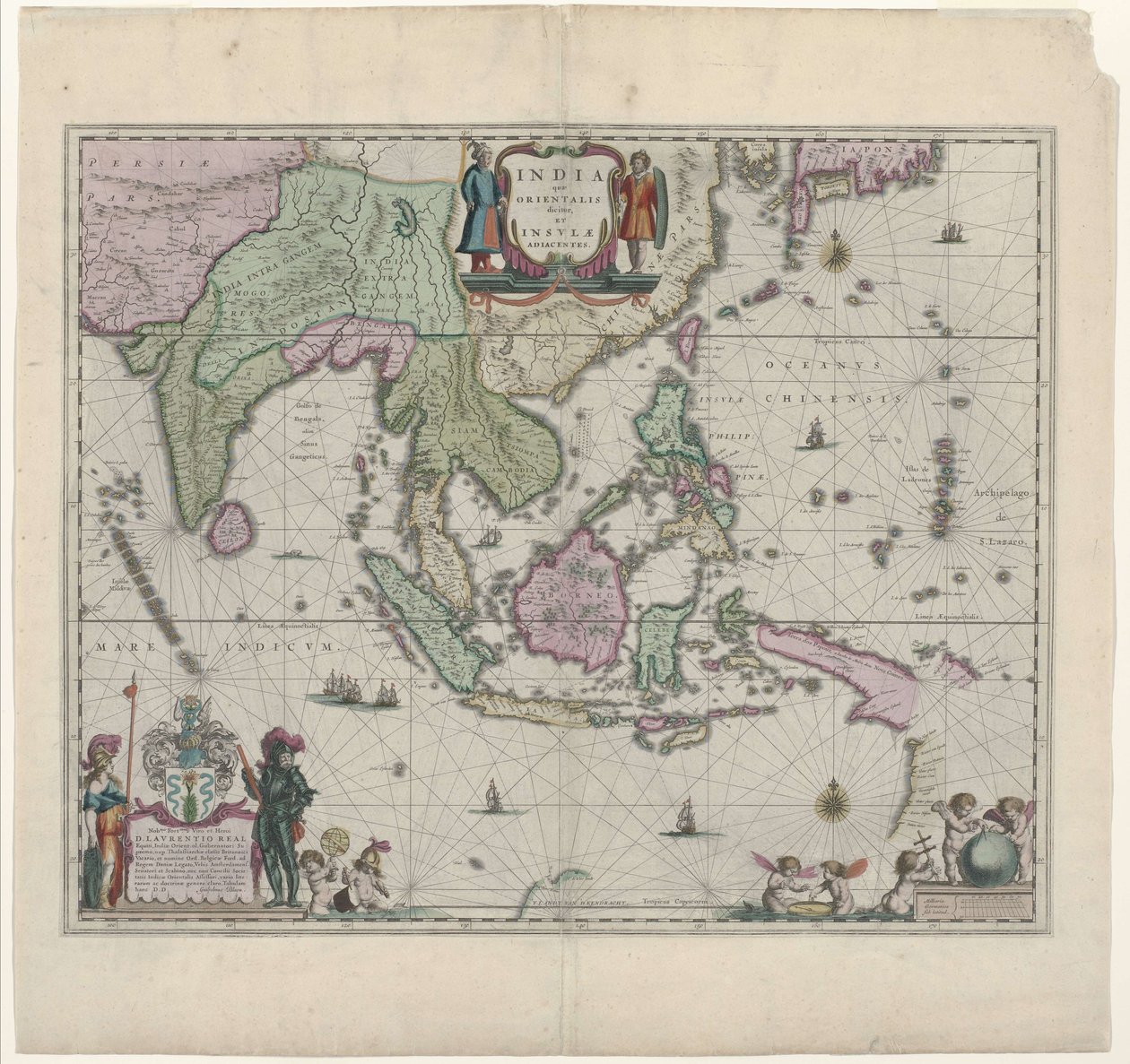 Et kart fra 1600-tallet av Willem Janszoon Blaeu, som viser dagens Indonesia og deler av Sørøst-Asia av Willem Janszoon Blaeu