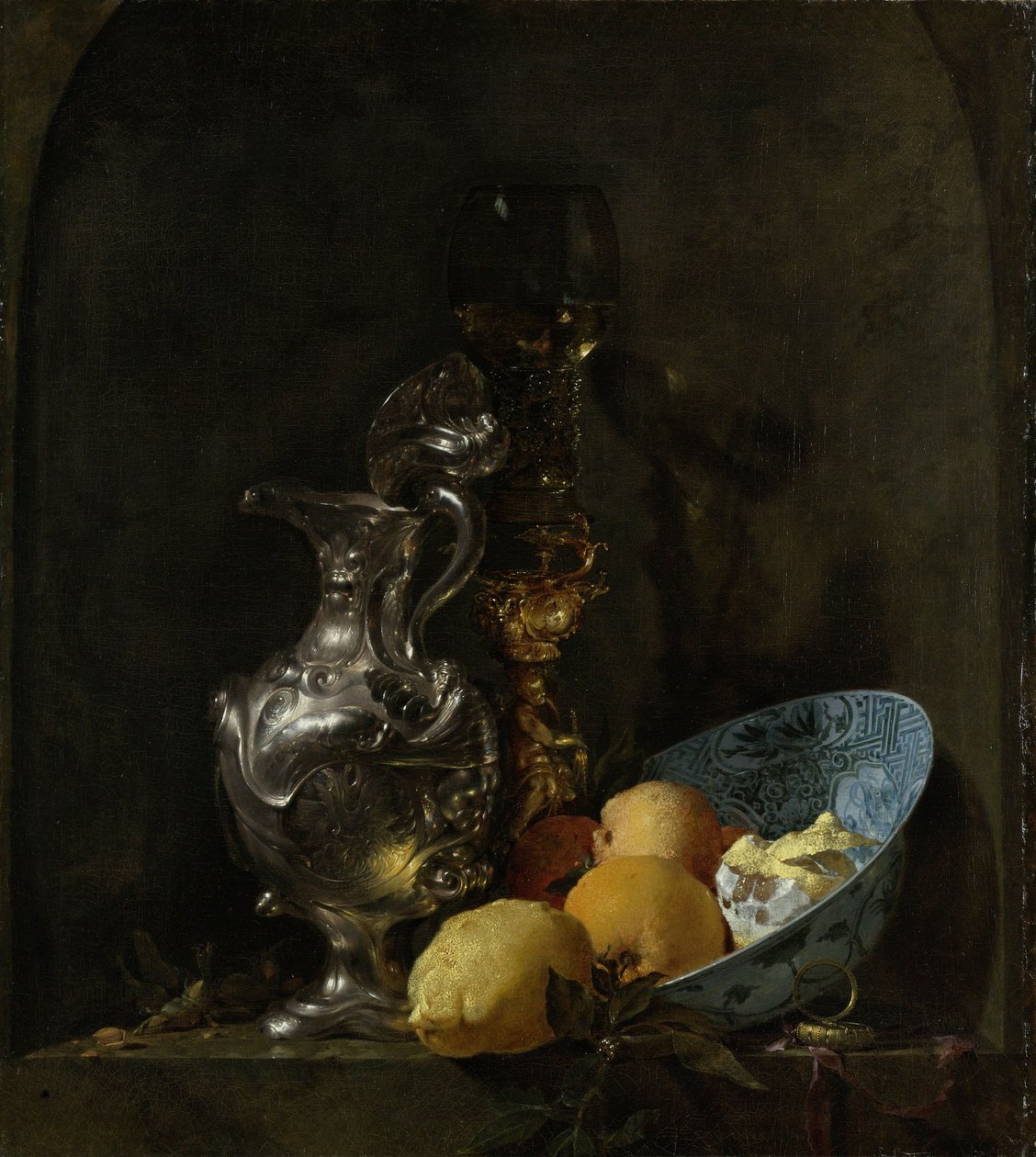 Stilleben med sølvsølv, ca. 1655-60 av Willem Kalf