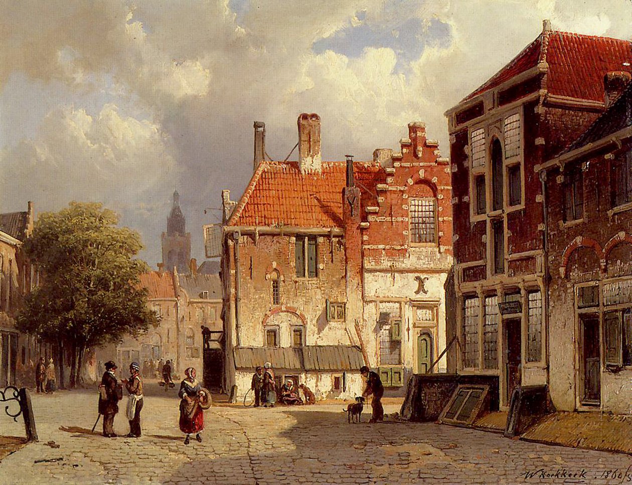 Et nederlandsk bytorg, 1860 av Willem Koekkoek
