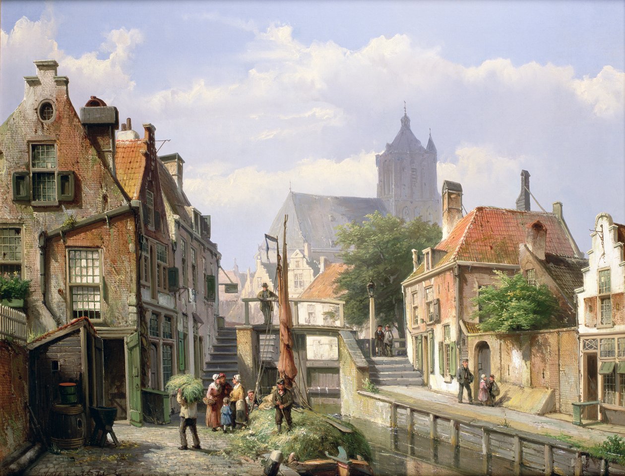 Lossing av Hay Barge, Haarlem av Willem Koekkoek