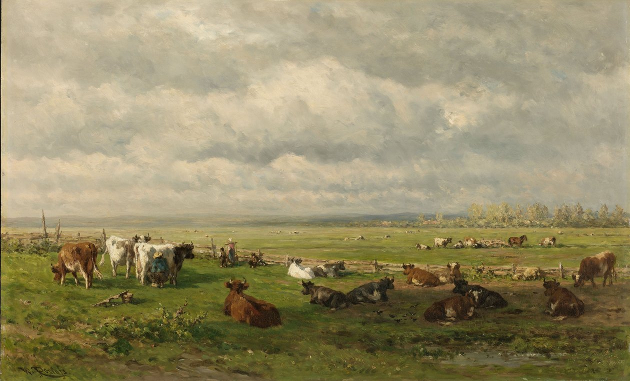 Englandskap med storfe, ca. 1880 av Willem Roelofs