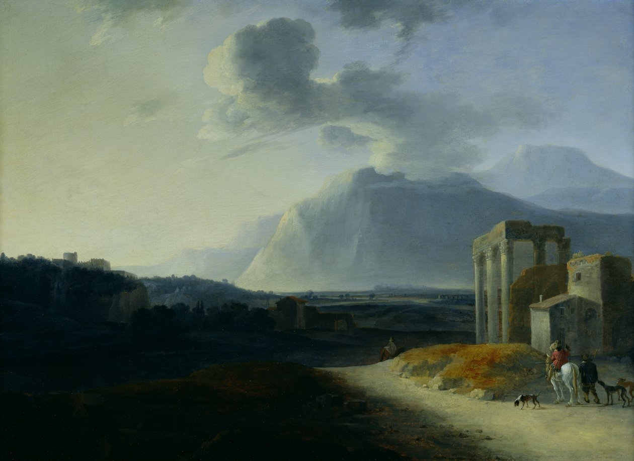 Landskap med Stromboli-fjellet av Willem Schellinks