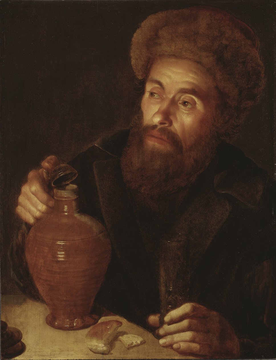 Gammel mann med en kanne av Willem van der Vliet