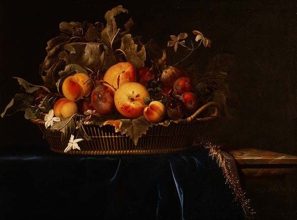 Stilleben av frukt i en kurv, 1650 av Willem van Aelst