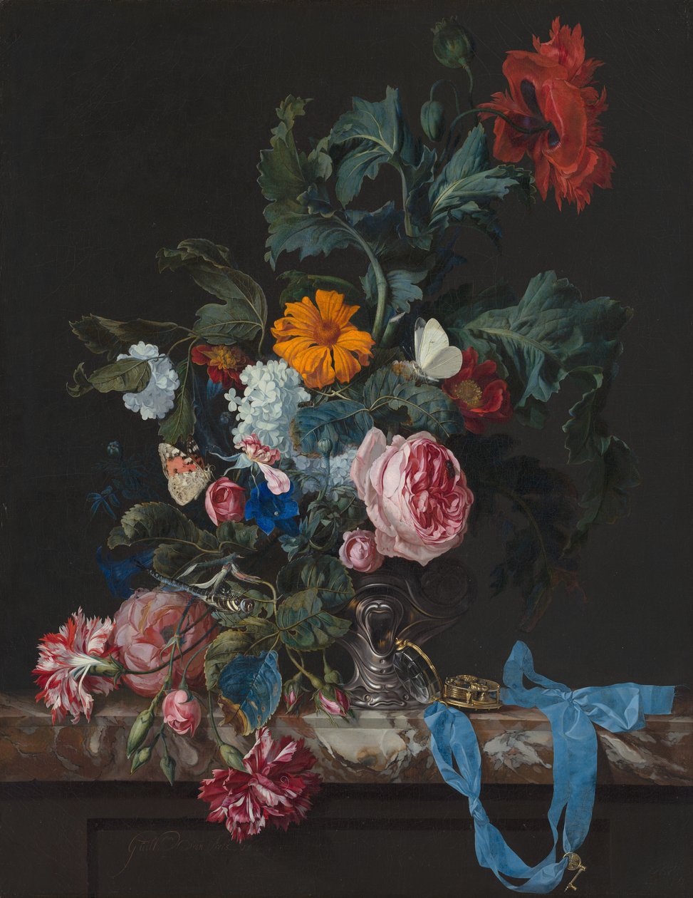 Stilleben med valmuer og roser av Willem van Aelst