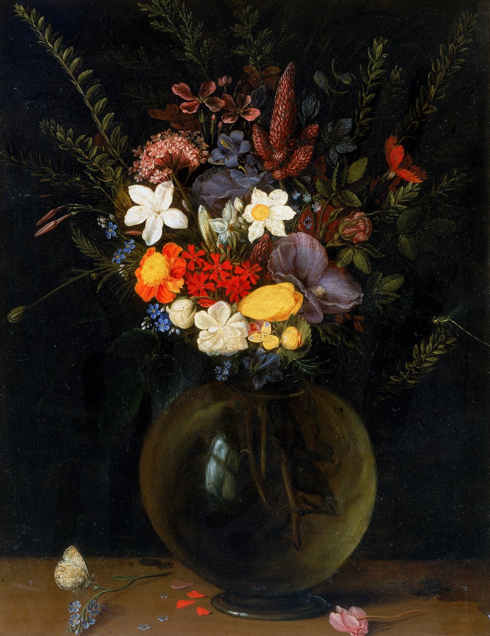 Vase med blomster av Willem van Aelst