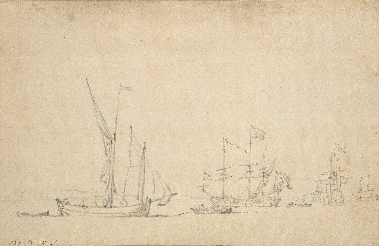 Skip fra Sluis, 1677 av Willem van de Velde