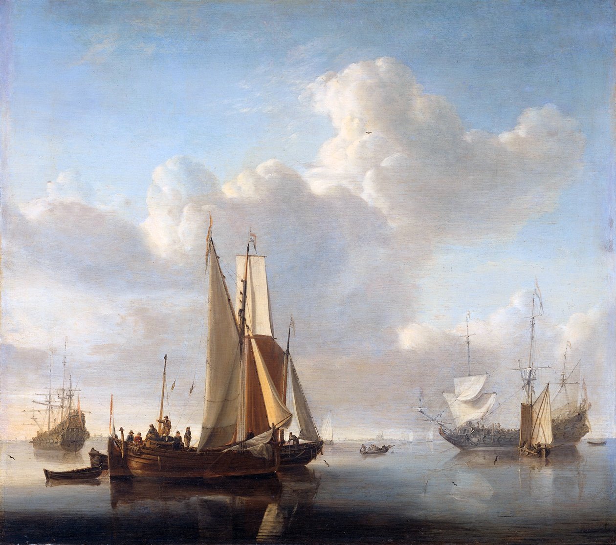 Skip utenfor kysten av Willem van de Velde the Younger