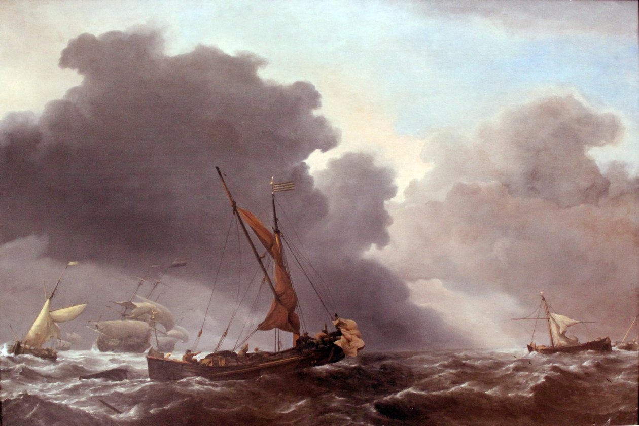 Skip under vind av Willem van de Velde the Younger