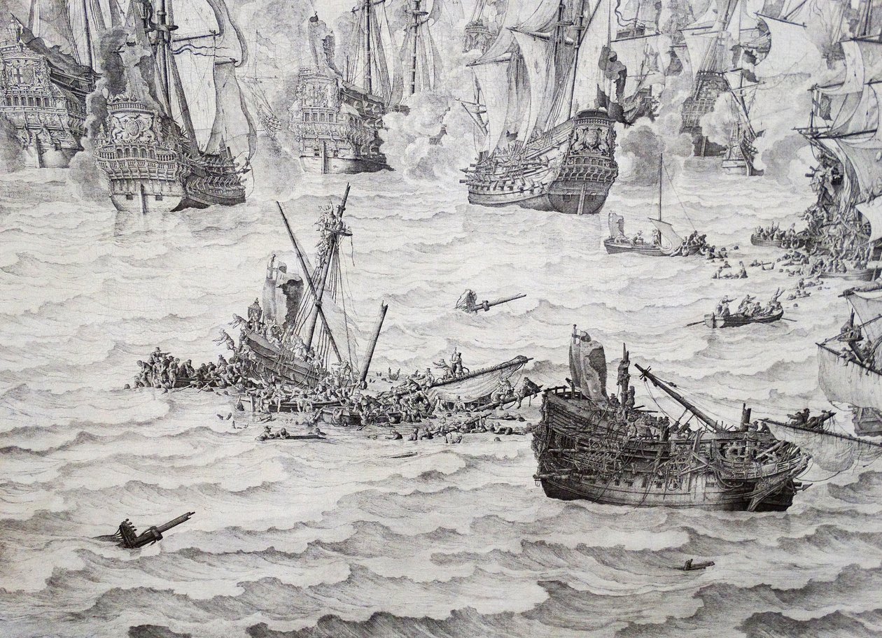 Slaget ved Terheide av Willem van de Velde the Elder