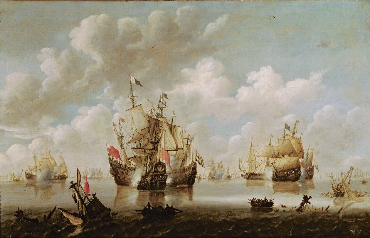 Sjøslag av Willem van de Velde the Younger