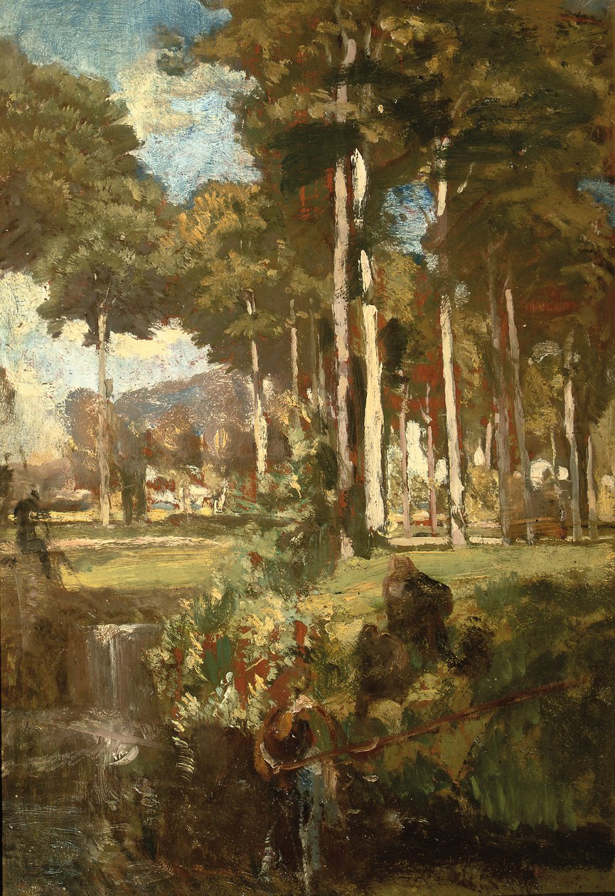 Berkenbos (olje på panel) av Willem Adriaan van Konijnenburg