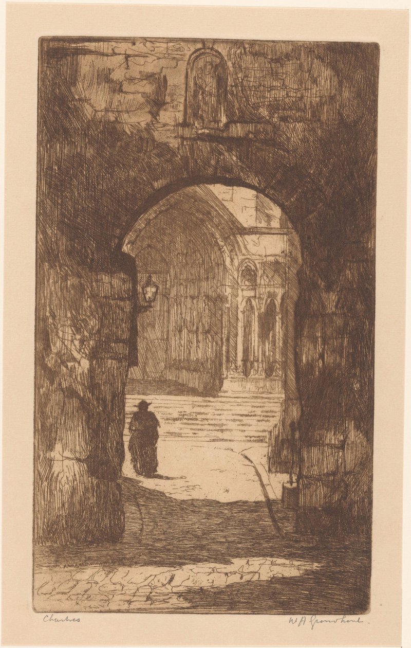 Chartres (original tittel på objekt) av Willem Adrianus Grondhout (signed by artist)