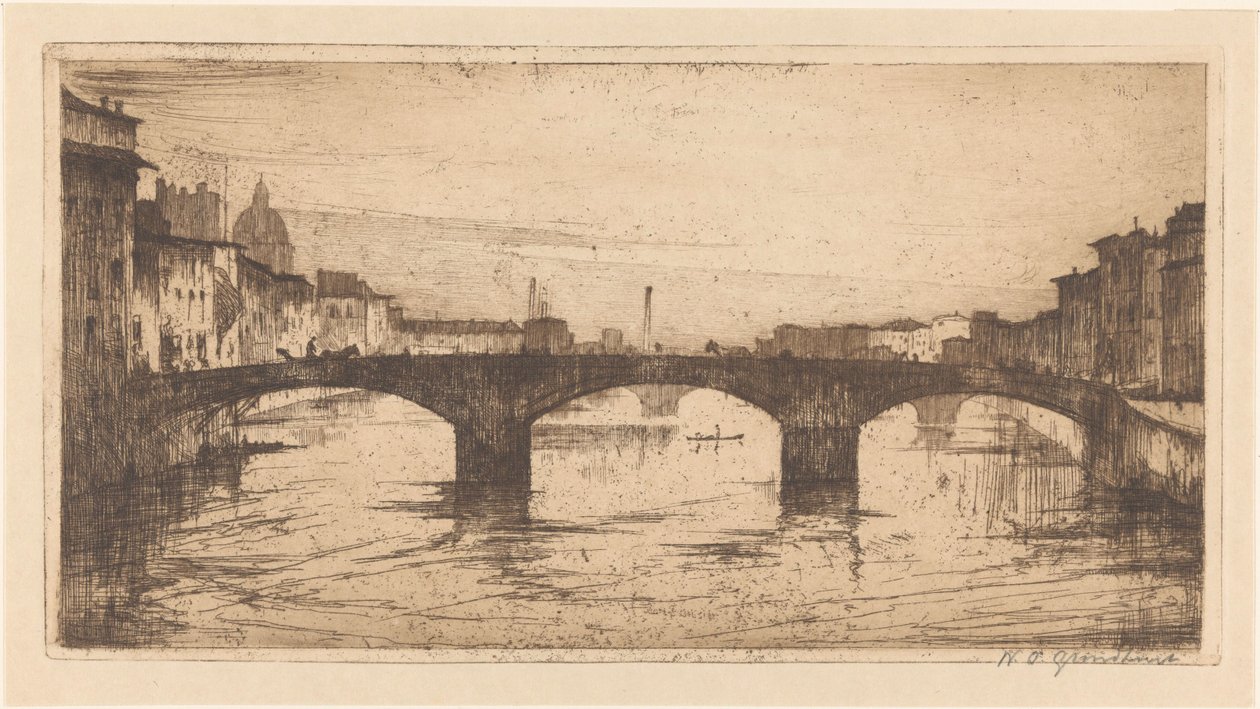 Firenze (original tittel) av Willem Adrianus Grondhout (signed by artist)