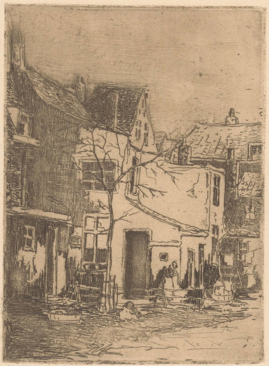 Hus i Rijswijk av Willem Adrianus Grondhout (signed by artist)