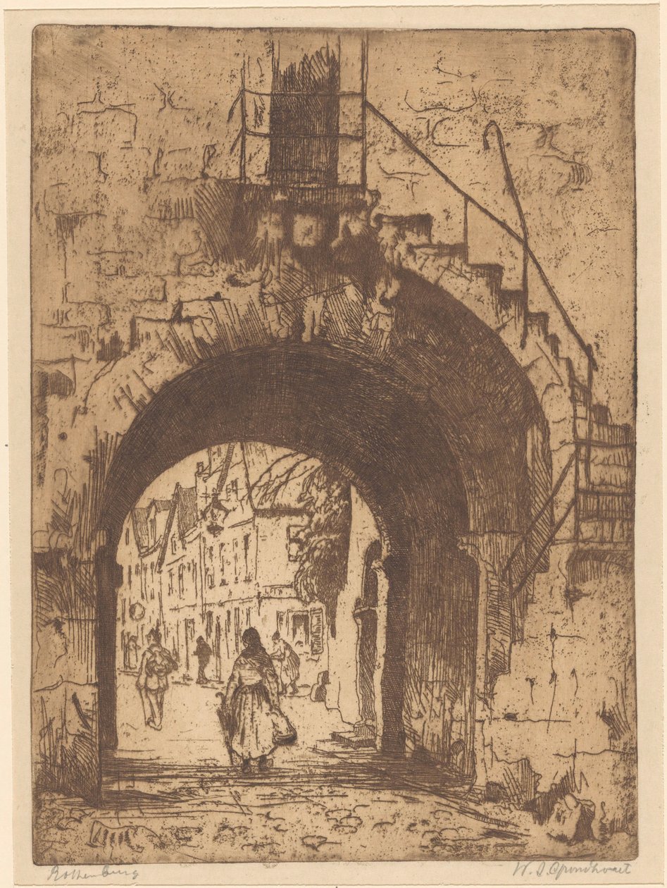 Rothenburg (original tittel på objekt) av Willem Adrianus Grondhout (signed by artist)