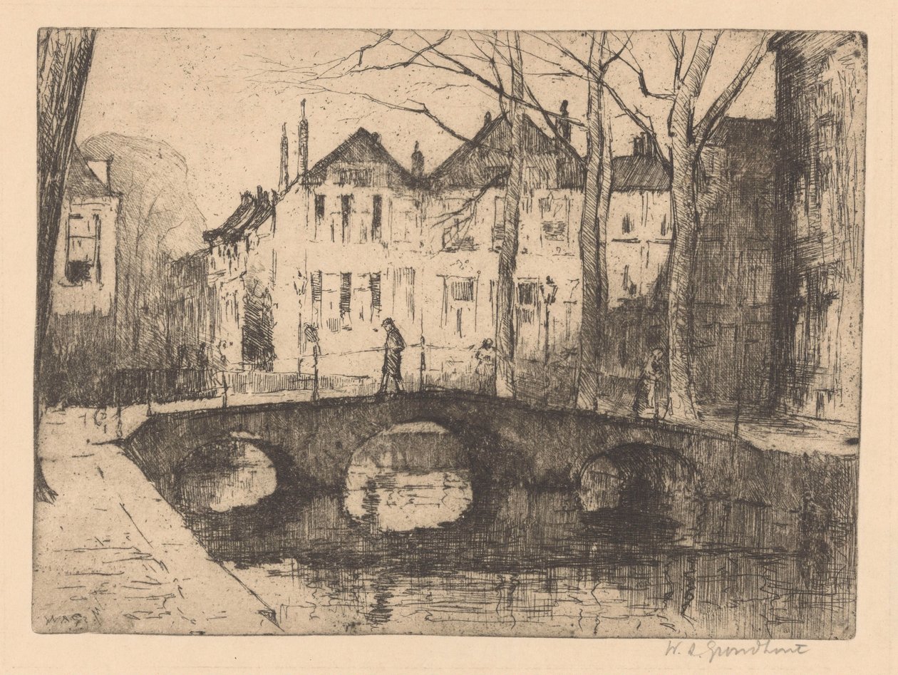Smivann i Haag av Willem Adrianus Grondhout (signed by artist)